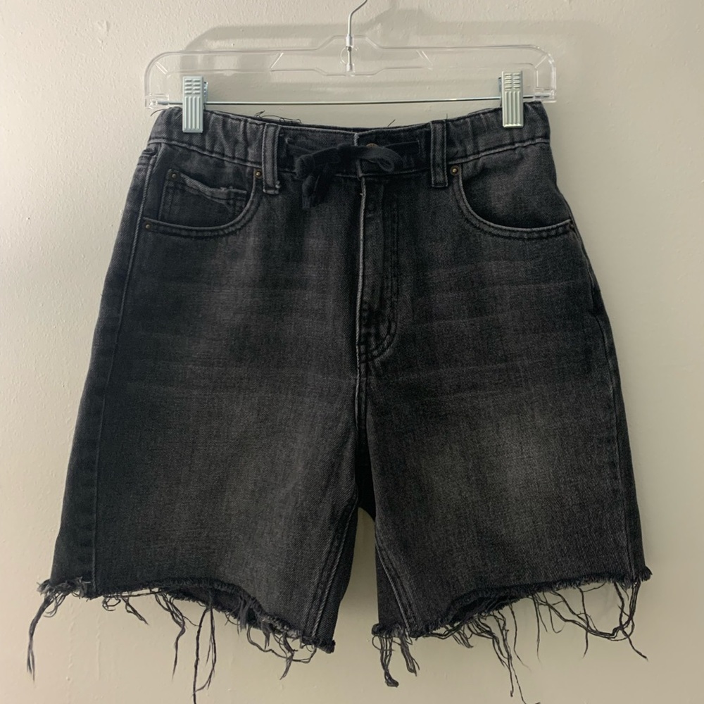 Black jeans shorts